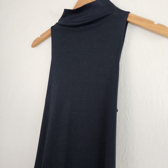 NEW Vince Knot Pima Cotton High Neck Sheath Sleeveless Mini Dress - Picture 10 of 10